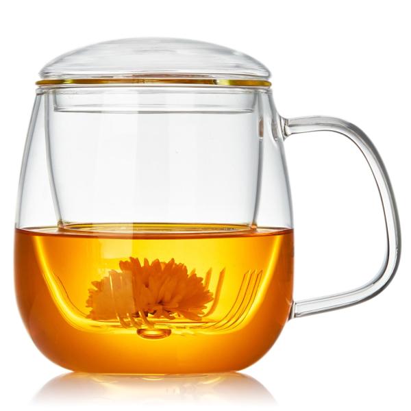 ポカロティー 茶こし付きマグカップ 耐熱ガラス ティーカップ 750ml Infusion Mug ...