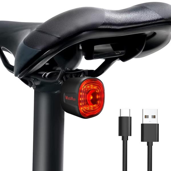 HLOMOM 自転車 テールライト 自動点灯、スマート ロードバイクライト 赤 防水 充電式 ブレー...