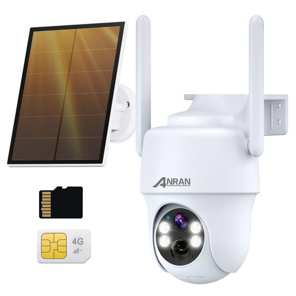 【最新4G防犯カメラ・wifi不要・SIM/SDカード内蔵】ANRAN 4g 防犯カメラ 屋外 ソー...