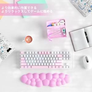 キーボードリストレスト 白 パソコンアームレス...の詳細画像5
