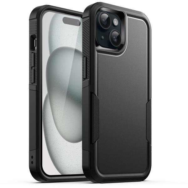JETech iPhone 15 6.1インチ用 ケース 高耐久性 頑丈な二重保護 耐衝撃 タフカバ...