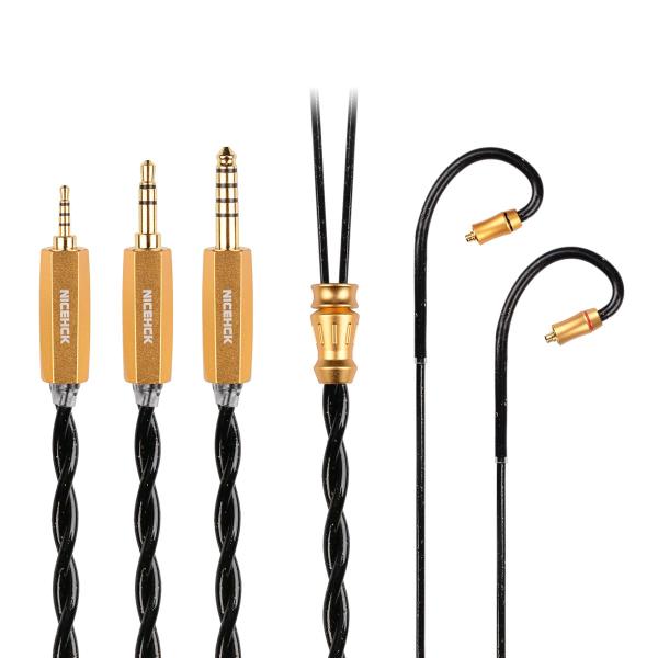 NICEHCK BlackSoul イヤホンケーブル 銀メッキ五元素合金とレアアース合金 3.5mm...