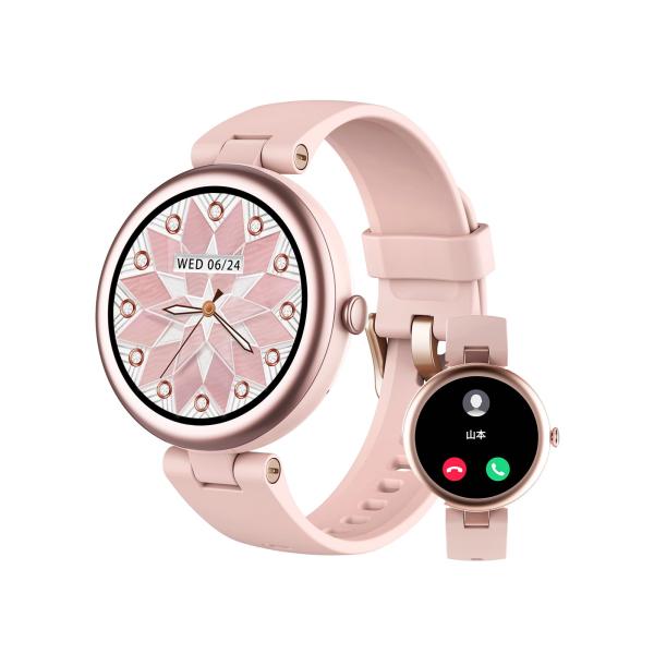 SHANG WING スマートウォッチ アンドロイド対応 レディース 丸型 Bluetooth通話機...