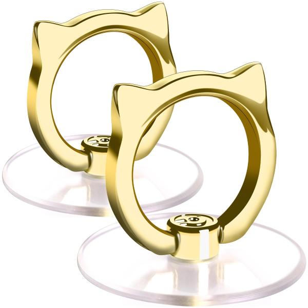 猫 透明 スマホリング ネコ 落下防止リング ホールドリング 薄型 スタンド 車載ホルダー 360回...