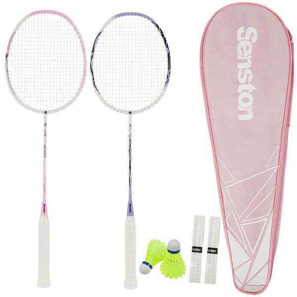 Senston 2本組バドミントンラケット、5Uフェザーラケット、プロ試合訓練100%オールカーボン...