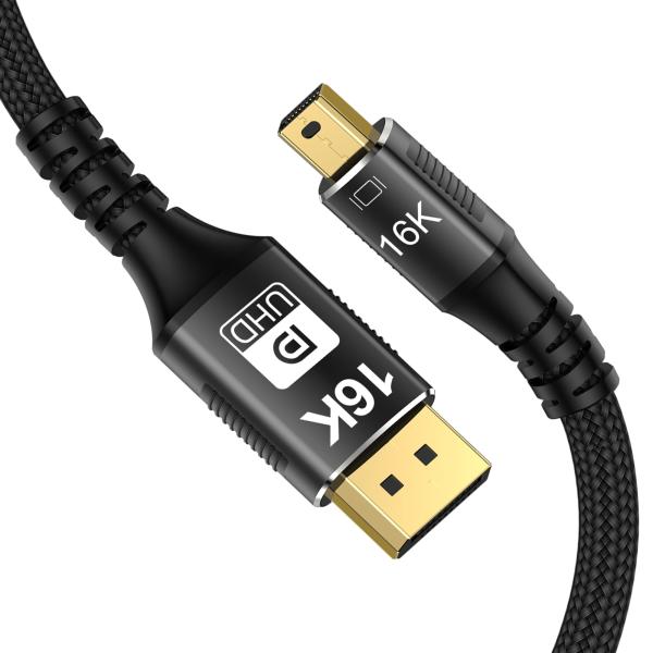 CABLEDECONN Mini DP-DisplayPort 2M 16Kケーブル8K（7680x...