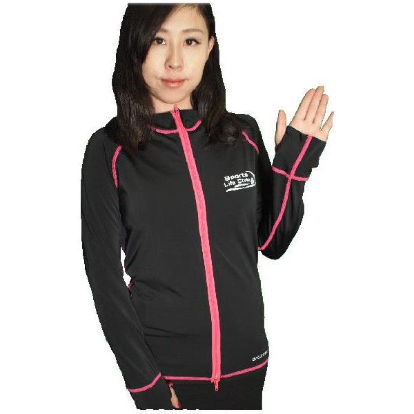 ラッシュジャケット【長袖】  【黒地/ピンクライン】
