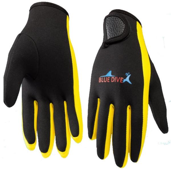 ダイビング　グローブ黒黄色