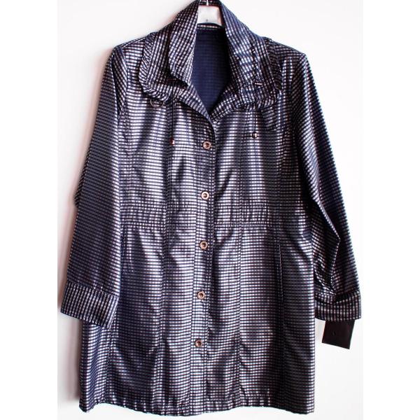 デザインレディース四角柄コート