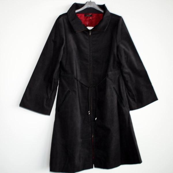 レディース棉ロングコート(サイズLL)黒墨色