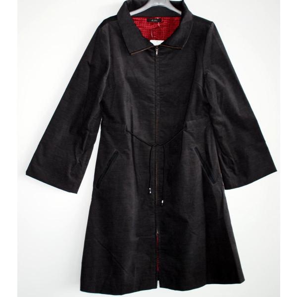 レディース棉ロングコート(サイズL)黒墨色