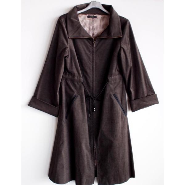 レディース棉ロングコート(サイズL) 茶色