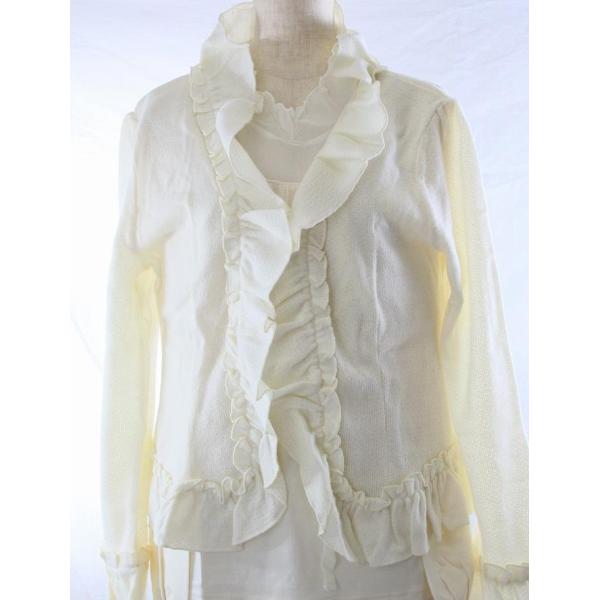 ニットふりるポレロジャケットホワイト