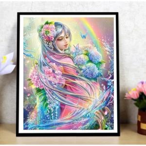 5D ダイヤモンドアート キット 花の子 DIY ビーズ絵画キット 図案 初心者 中級者 やり方簡単 大人 子供向け 手作り 現代壁アート 装飾品 三四郎市場 送料無料｜34618