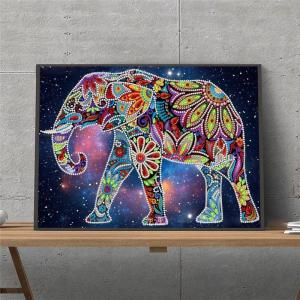 ダイヤモンドアート 夜光 ビー絵画キット DIY ゾウ