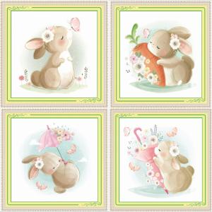 クロスステッチ かわいい ウサギ 人参 傘 刺繍キット 壁アート パネル フォト風 手芸キット 初心者 図柄印刷 画材居間 家庭刺繍装飾品 手作り 三四郎市場 Cxy125 三四郎市場 通販 Yahoo ショッピング