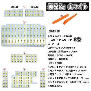 ハイエース 200系 LED ルームランプ 8...の詳細画像1