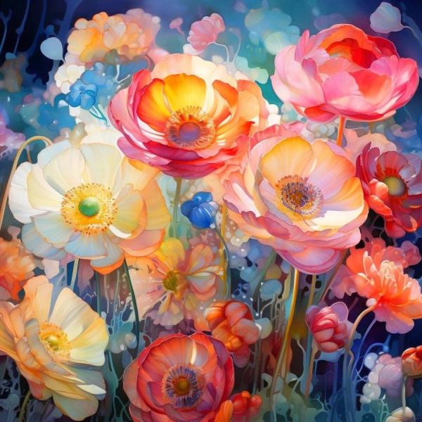 ダイヤモンドアート キット 夢幻の花畑 DIYビーズ絵画 人気 初心者 簡単 DIY 手作り 大人 ...