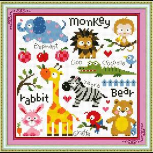 クロスステッチキット かわいい 図案 動物園 アニマル 手芸 初心者
