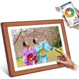 wifi デジタルフォトフレーム クラウド 10.1インチ タッチスクリーン 遠隔アップロード 写真 音楽 動画 転送 再生 iOS Android カレンダー 自動オンオフ moonka
