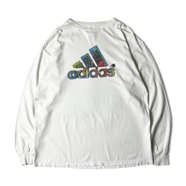 90s USA製 adidas パフォーマンス ロゴ プリント 長袖 Tシャツ L / 90年代 ア...