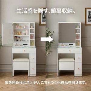 ドレッサー 完成品 幅60cm 一面鏡 北欧風...の詳細画像5
