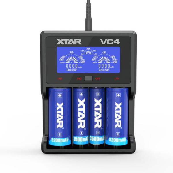 XTAR エクスター VC4 リチウムイオン 充電器 4スロット USB 過放電解除