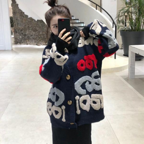 レイジーカーディガンセーター ルーズニットセーター ざっくりセーターカーディガン 大人カジュアル 大...