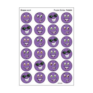 Trend Enterprises トレンド ごほうびシール 香り付 スマイル 紫 シール 96片 Trend Stinky Stickers Small Purple Smiles Grape T-83205