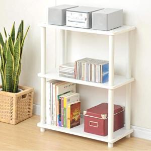 山善(YAMAZEN) ラック オープンシェルフ 山善 ラック オープンシェルフ 幅60×奥行30×高さ77cm 3段 角が丸い