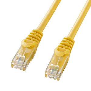 サンワサプライ CAT6LANケーブル (10m) UTP 1Gbps/250MHz RJ45 ツメ折れ防止 イエロー LA-Y6-10Yの商品画像