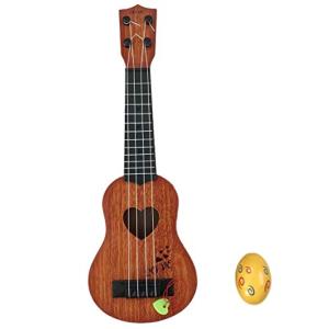 SWANBELLE おもちゃ ウクレレ 子供用 ミニギター 撮影小物 エッグシェイカー 4弦 (ブラウン， 44cm)の商品画像