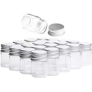 dilib ガラス小瓶 ミニ ボトル スペアボトル アルミキャップ 液体や小物の小分け 手芸 容器 小物 保管 保存 (5ml 20本セット)の商品画像