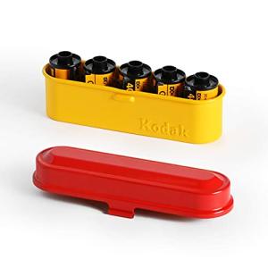 KODAK フィルムケース - 35mmフィルム5ロール用 - コンパクトレトロスチールケース フィルムロールの分類と保護に (赤)の商品画像