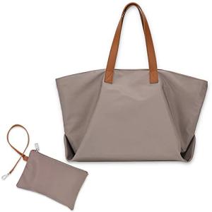 トートバッグ レディース 大容量 ナイロン 軽量 マザーズ ソフトハンドル ポーチ付属 肩掛け 2WAY SH343 (グレー