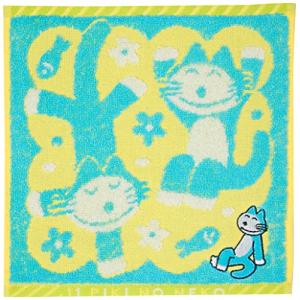 林 (Hayashi) タオルハンカチ ライトブルー&イエロー 約25×25cm 11ぴきのねこ ニャゴ体操 PL456000の商品画像