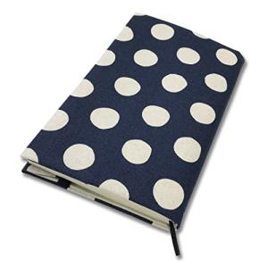 ブックカバー 新書判 三六判 専門書 サイズ調整可能 読書 日本製 しおり付き 和雑貨 おしゃれ (ドット ネイビー， 新書判 三六判 専の商品画像