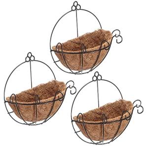 （なないろ館） 半円形 ハンギングバスケット 3個セット 寄せ植え プランター 壁掛け 屋外 フェンス 花 植物 ガーデニング (横幅34cm)の商品画像