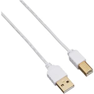 サンワサプライ 極細USBケーブル (USB2.0 A-Bタイプ2m) KU20-SL20WK ホワイトの商品画像