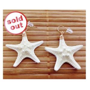 【SOLD OUT】ハンドメイドアクセサリー4 ピアス 天然ヒトデ 14Kgf ゴールドフィールド 手作り ハワイ フラダンス noriko｜39genki1