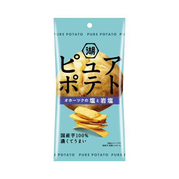 湖池屋 スリムバッグ ピュアポテト 切りひとくちカット ホーツクの塩と岩塩 32g 24コ入り 20...