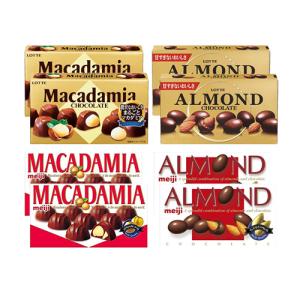 (地域限定送料無料) ロッテ・明治 ナッツチョコ食べ比べセット A（4種・計8コ）さんきゅーマーチ (omtma5890k)｜39march