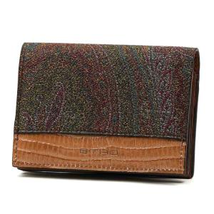 希少 美品✨ETRO エトロ カービング エンボス加工 長財布 カードケース 茶 ETRO（エトロ） 並行輸入品 カードケース カード入れ マット