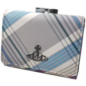 並行輸入品 ヴィヴィアンウエストウッド 財布 三つ折り財布 ミニ財布 がま口 レディース MADRAS CHECK SAFFIANO Vivienne Westwood 51010018U-L0057-O101