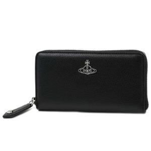 ヴィヴィアン ウエストウッド 長財布 ラウンドファスナー Vivienne Westwood RE-VEGAN GRAIN NEW ZIP ROUND WALLET PALE BLACK 53020079 S000D N403｜39surprise