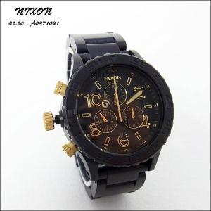 NIXON ニクソン 腕時計 メンズ レディース THE 42-20 CHRONO クロノグラフ マットブラック×ゴールド A0371041 A037-1041 T｜39surprise