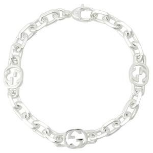 GUCCI スリムエナメルチェーンブレスレット シルバー925 17