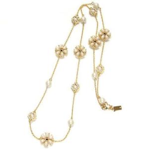 Kate Spade ケイトスペード LADY ANTOINETTE scatter necklace フラワーモチーフ パール クリスタル ネックレス WBRU7686-075｜39surprise
