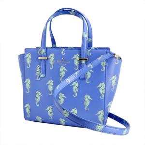 ケイトスペード Kate Spade PXRU6720 488 Adventure Blue タツノオトシゴ プリント 2WAY ショルダー ハンドバッグ Cedar Street Seahorses Small Hayden｜39surprise