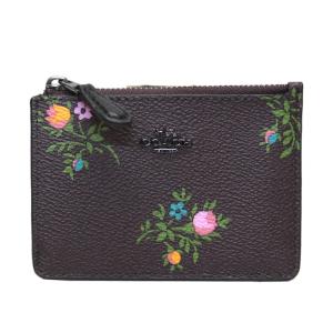 コーチ COACH 23518 Dk/Oxblood Cross Stitch Floral (DKMXP) フラワープリント パスケース 小銭入れ・キーリング付 マルチケース MINI SKINNY ID CASE｜39surprise